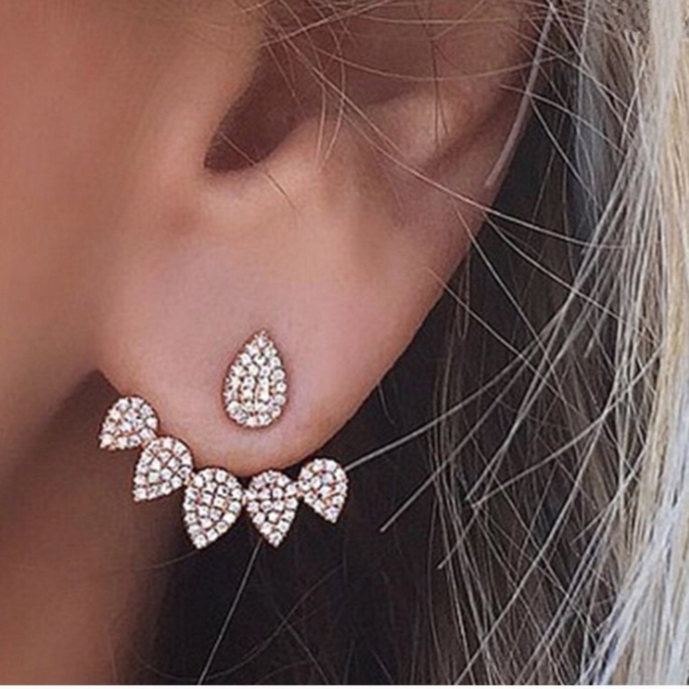 Gold and crystal spiky earrings